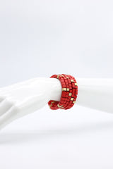Pashmina Wooden Beads Snake Bracelet - Mosaic - Jianhui London