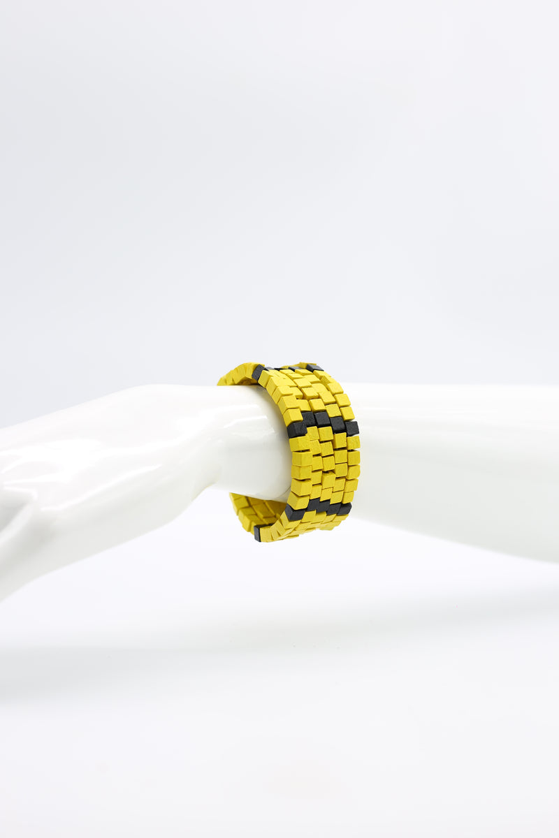 Pashmina Wooden Beads Snake Bracelet - Mosaic - Jianhui London