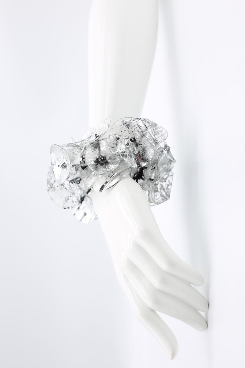 Upcycled plastic bottles - Big Aqua Water Lily leaf Bracelet - Jianhui London