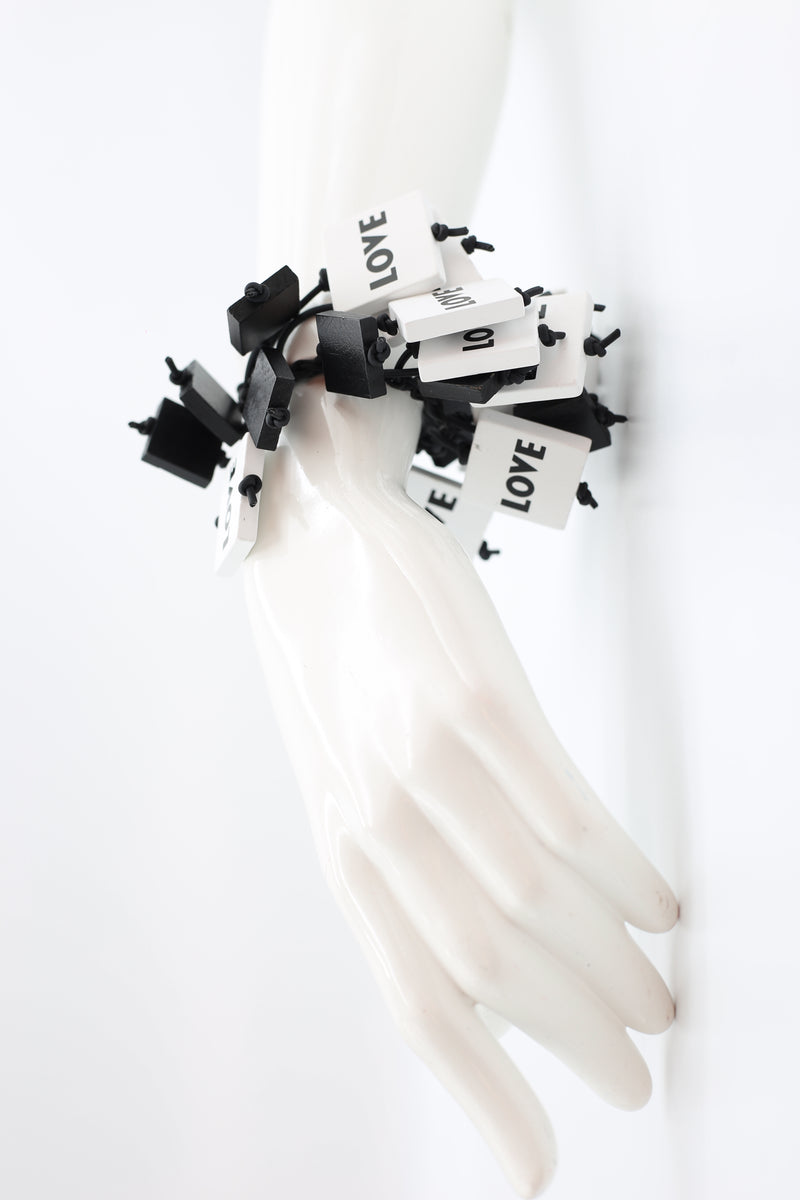 Black and White Love Squares Bracelet - Jianhui London