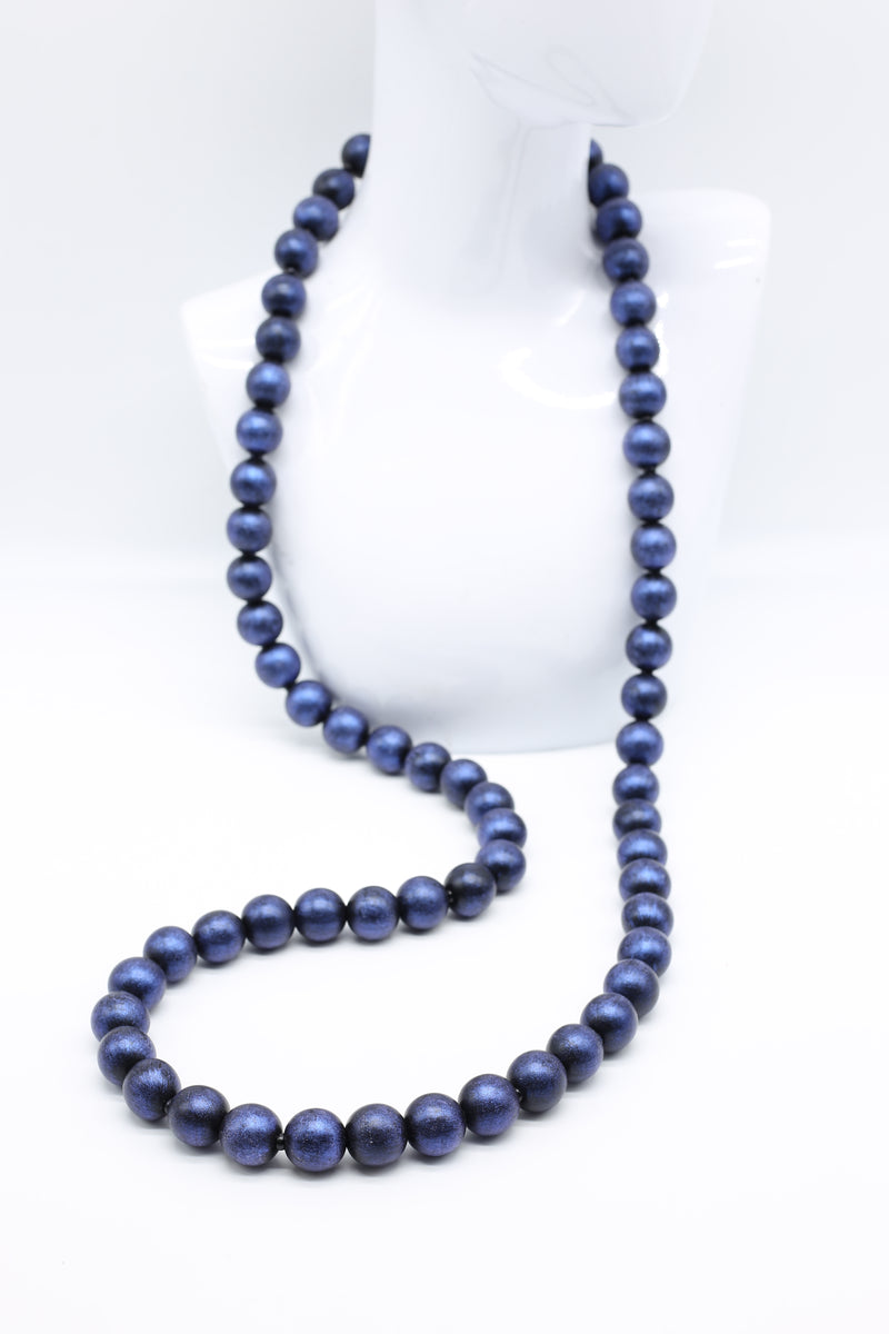 BARCELONA HAND PAINTED ROUND WOODEN BEADS NECKLACES - 22MM - Jianhui London