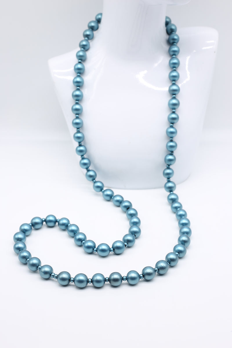 BARCELONA HAND PAINTED ROUND WOODEN BEADS NECKLACES - 22MM - Jianhui London