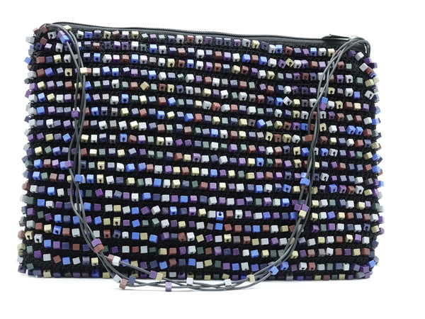 Large Hand-crocheted Beads Bag Winter Multi - Jianhui London