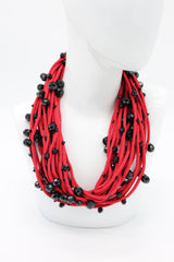 Crystals on Textile Cord Necklace - Jianhui London