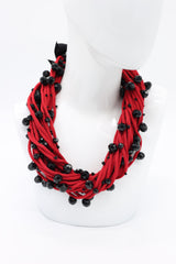 Crystals on Textile Cord Necklace - Jianhui London