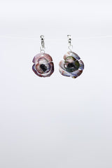 Clip on Hanging Poppy Flower Earrings - Hand painted - Jianhui London