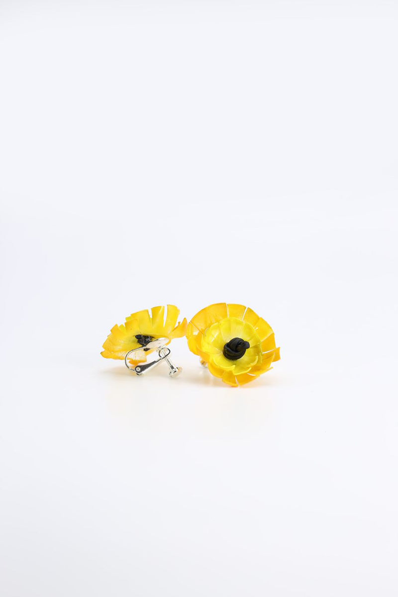 Clip on Sunflower Earrings - Hand painted - Jianhui London