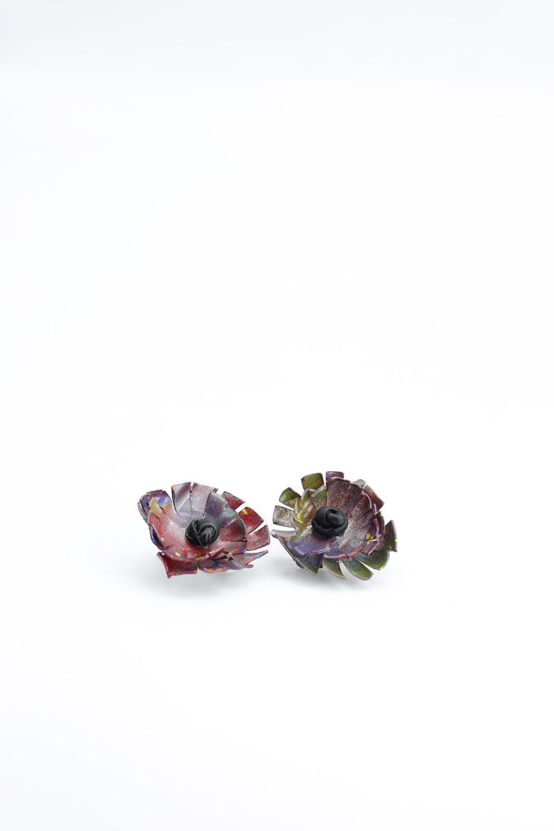 Clip on Sunflower Earrings - Hand painted - Jianhui London