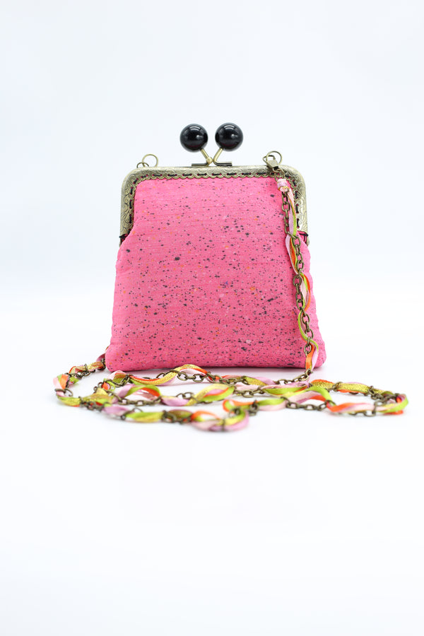 Hand Made Recycled Fabric Cross Body Purse - Jianhui London