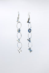 Wooden LOVE chain earrings - Hand Gilded - Jianhui London