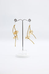 Aqua Water Lily earrings - Hand gilded - Jianhui London