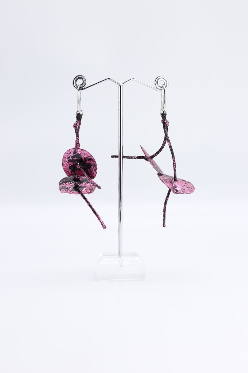 Aqua Water Lily earrings - Hand gilded - Jianhui London