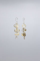 Aqua Water Lily earring- Hand gilded green - Jianhui London