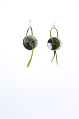Upcycled plastic bottles - Water Lily of Bottle Caps Tree Earrings - Hand-painted - Jianhui London