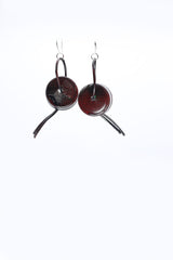 Upcycled plastic bottles - Water Lily of Bottle Caps Tree Earrings - Hand-painted - Jianhui London