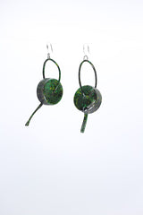 Upcycled plastic bottles - Water Lily of Bottle Caps Tree Earrings - Hand-painted - Jianhui London