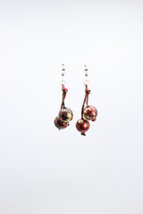 Round Wooden Beads Earrings - Hand gilded - Jianhui London