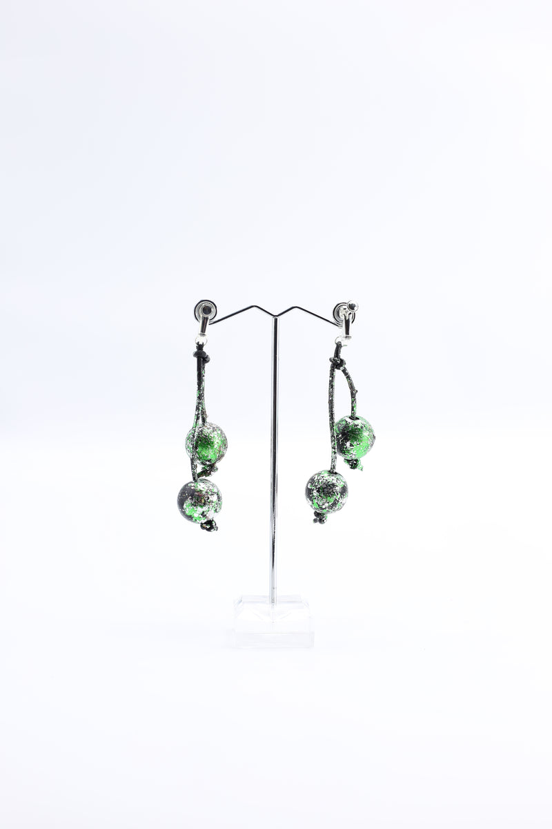 Round Wooden Beads Earrings - Hand gilded - Jianhui London