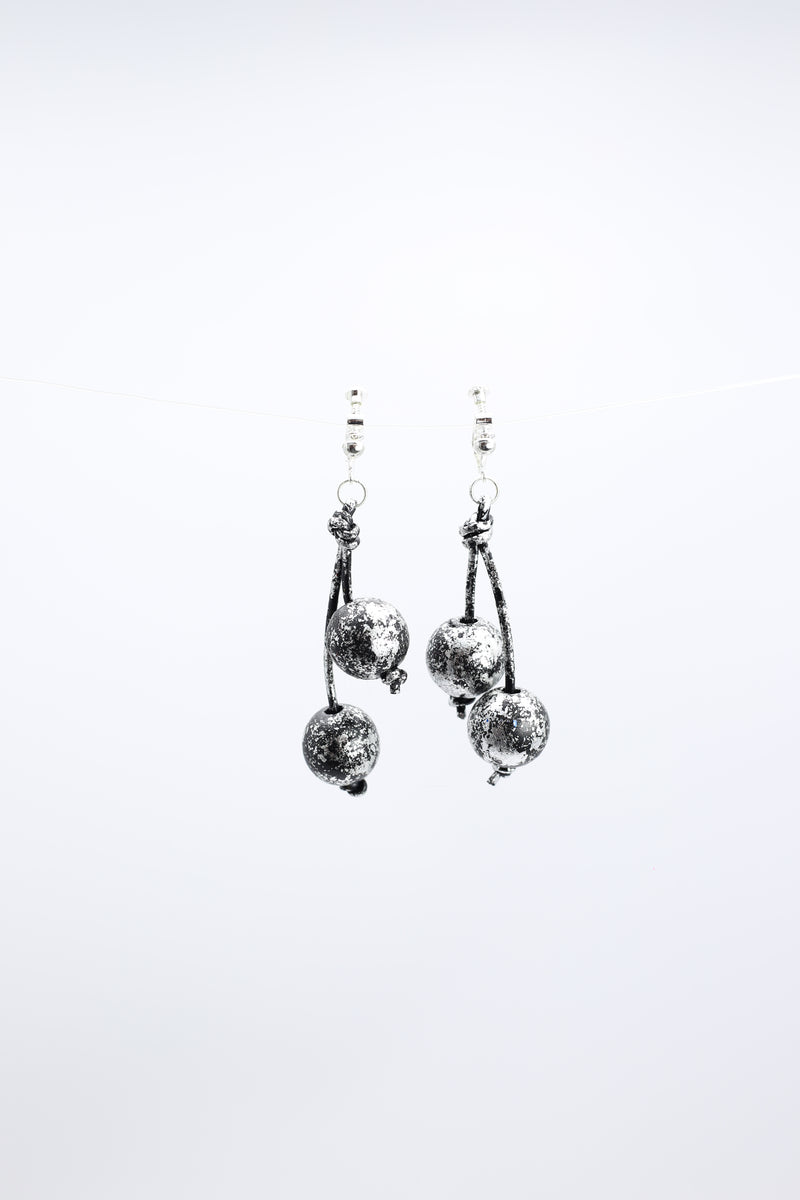 Round Wooden Beads Earrings - Hand gilded - Jianhui London