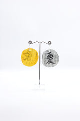 Hand Calligraphed Love in Chinese on Newspaper Earrings - Jianhui London