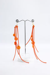 Buttons on cotton cord earrings - Jianhui London
