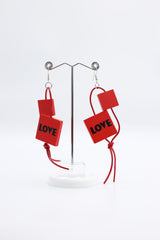 Leatherette LOVE & HOPE Earrings - Jianhui London