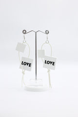 Leatherette LOVE & HOPE Earrings - Jianhui London