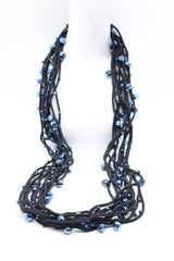 Crystals on Textile Cord Necklace - Jianhui London