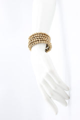 Memory wire UFO wooden beads snake bracelet - Jianhui London