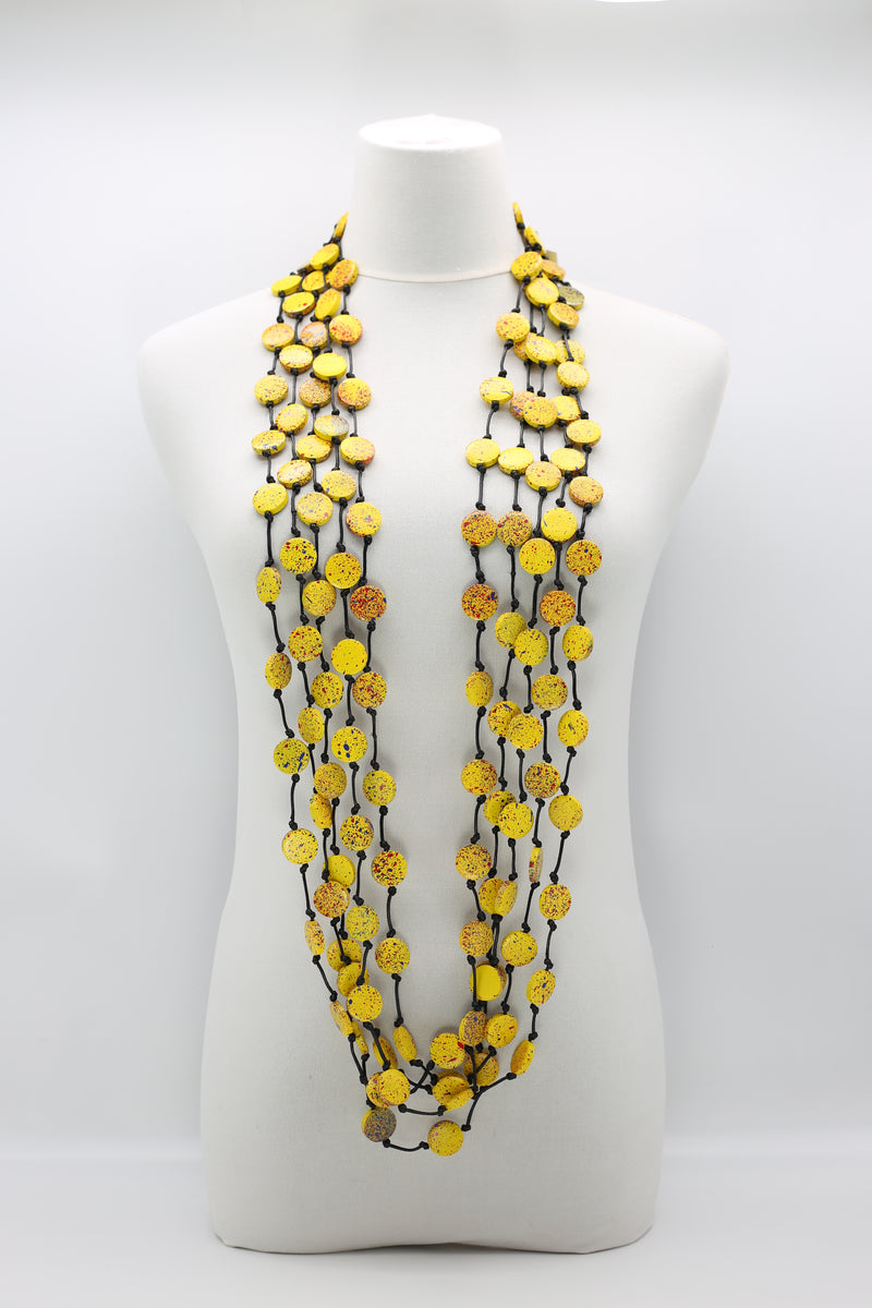 COIN NECKLACES - HAND-PAINTED YELLOW GRAFFITI - SMALL - Jianhui London