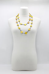 COIN NECKLACES - HAND-PAINTED YELLOW GRAFFITI - SMALL - SINGLE STRAND - Jianhui London