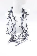 Leatherette Chain Necklace - Hand painted - Jianhui London