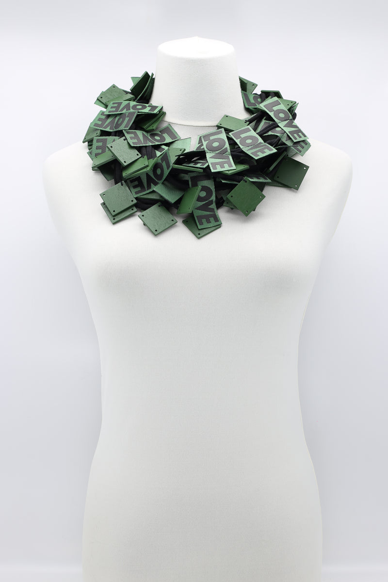 LOVE Ribbon & Squares Necklaces Set - Jianhui London