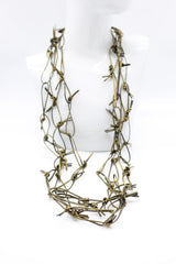 Leatherette Chain Necklace - Hand painted - Jianhui London