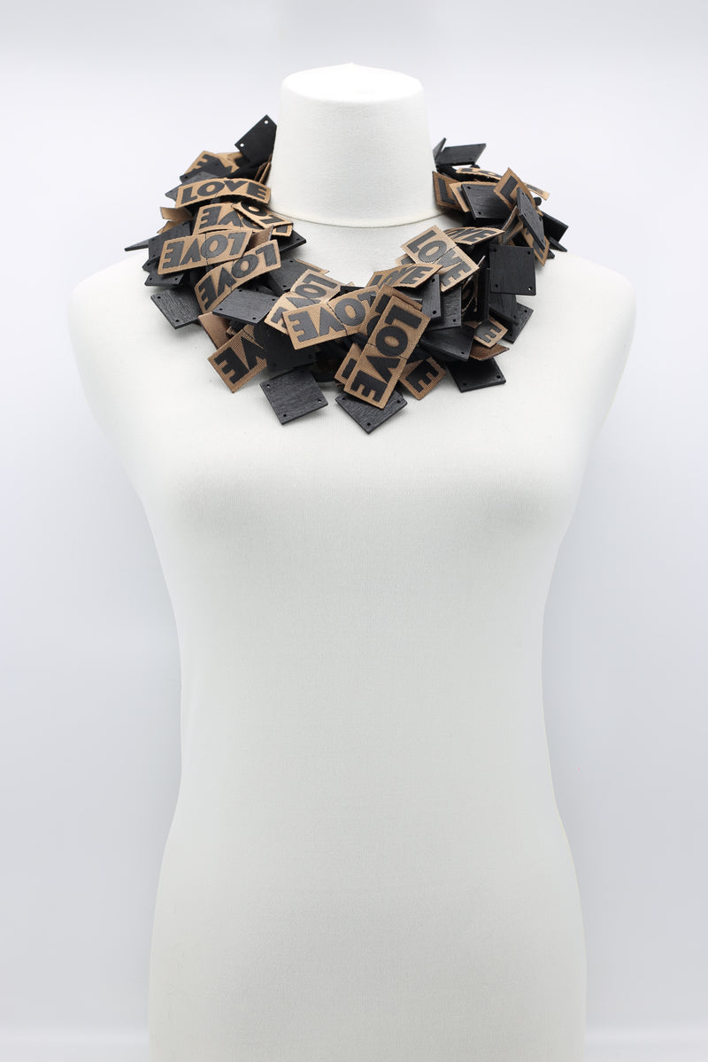 LOVE Ribbon & Squares Necklaces Set - Jianhui London