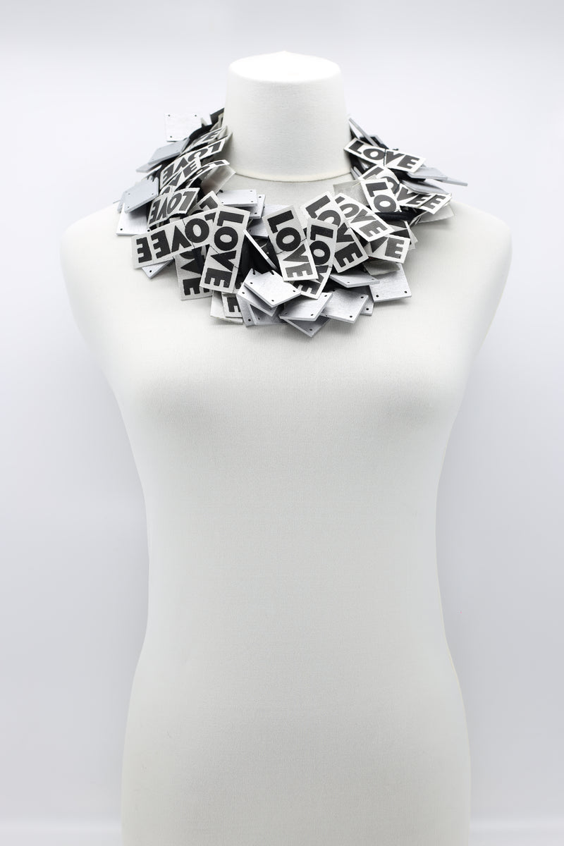 LOVE Ribbon & Squares Necklaces Set - Jianhui London