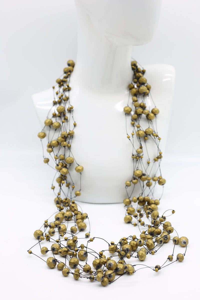 Crystal Faceted Beads on Fishing Wire Necklaces - Jianhui London
