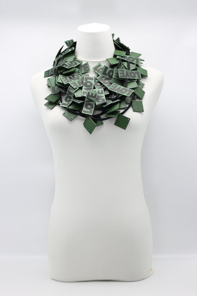 LOVE Ribbon & Squares Necklaces Set - Jianhui London
