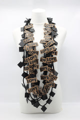 LOVE Ribbon & Squares Necklaces Set - Jianhui London