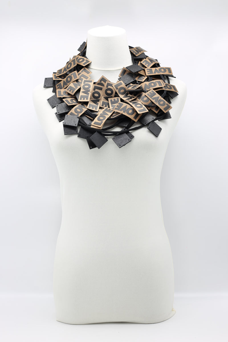 LOVE Ribbon & Squares Necklaces Set - Jianhui London