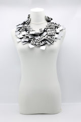 LOVE Ribbon & Squares Necklaces Set - Jianhui London