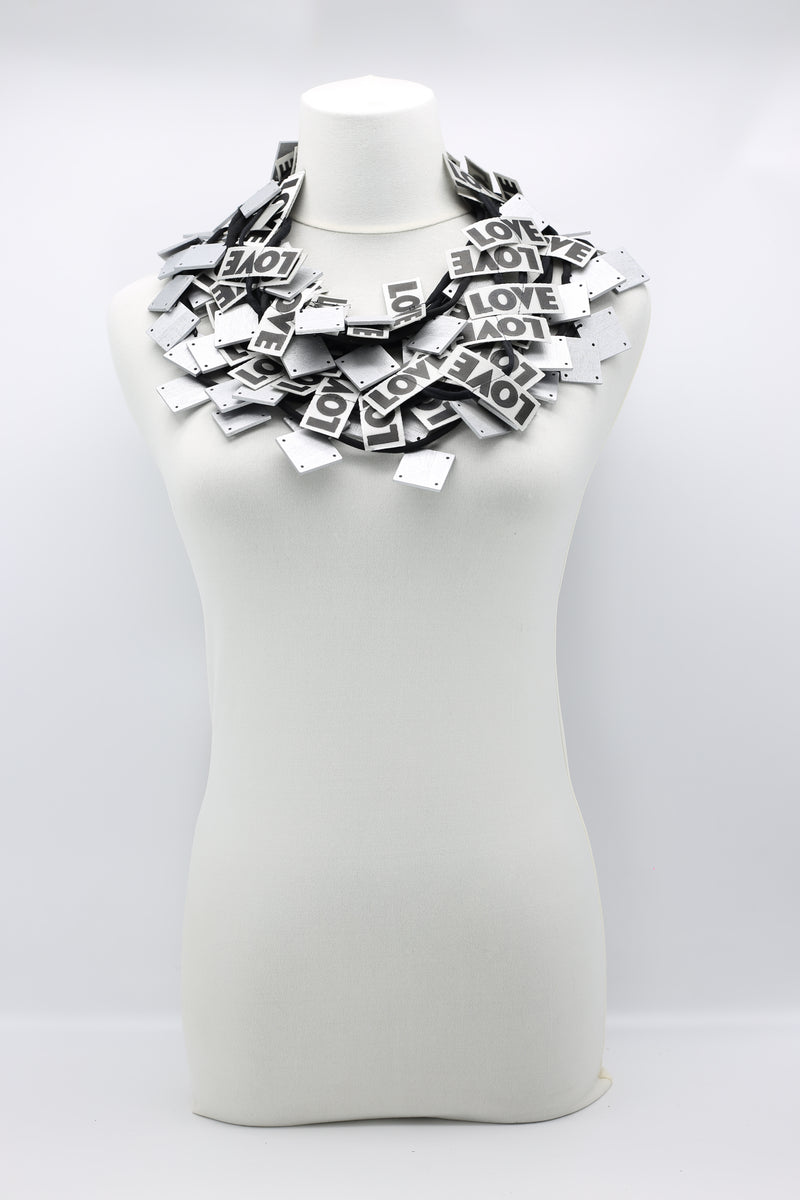 LOVE Ribbon & Squares Necklaces Set - Jianhui London