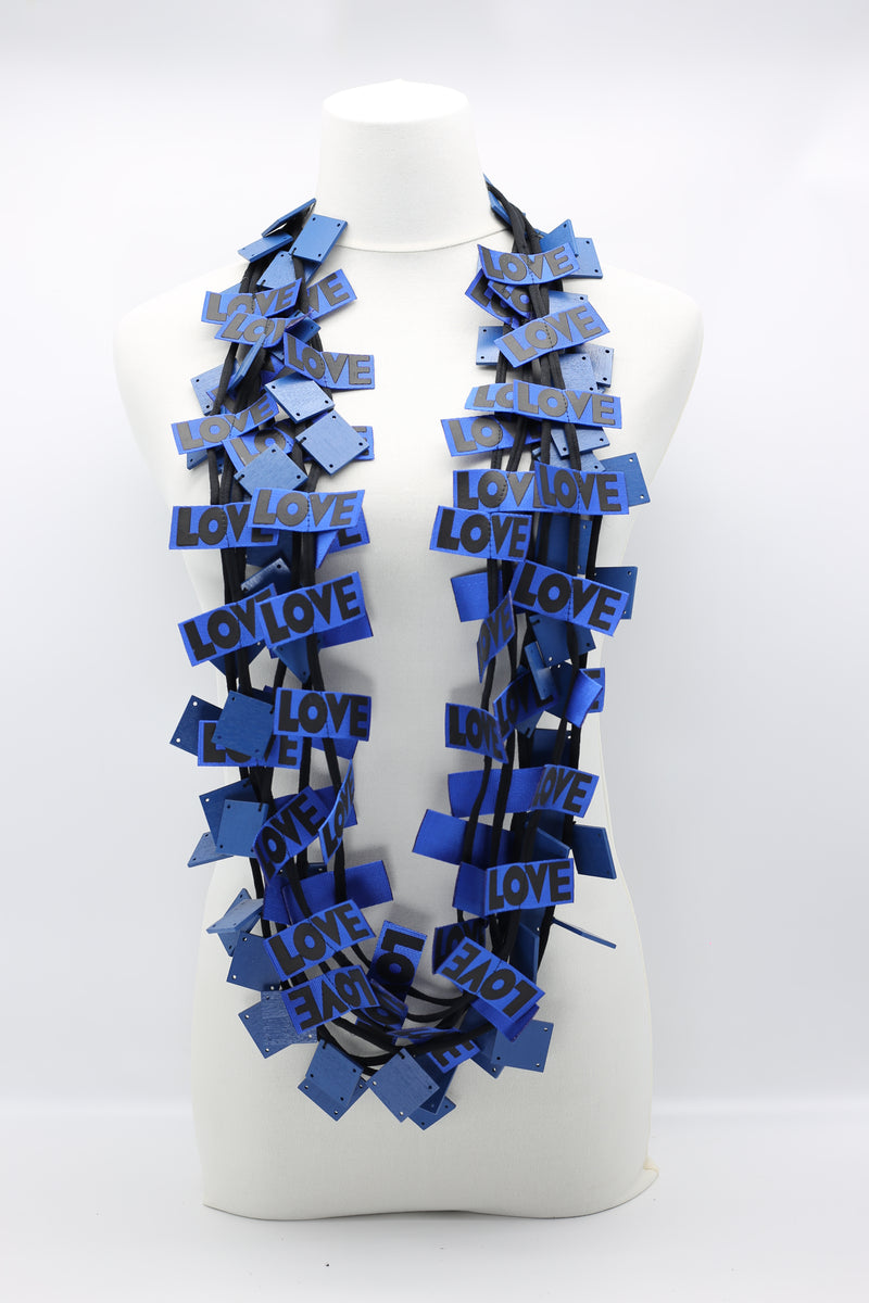LOVE Ribbon & Squares Necklaces Set - Jianhui London