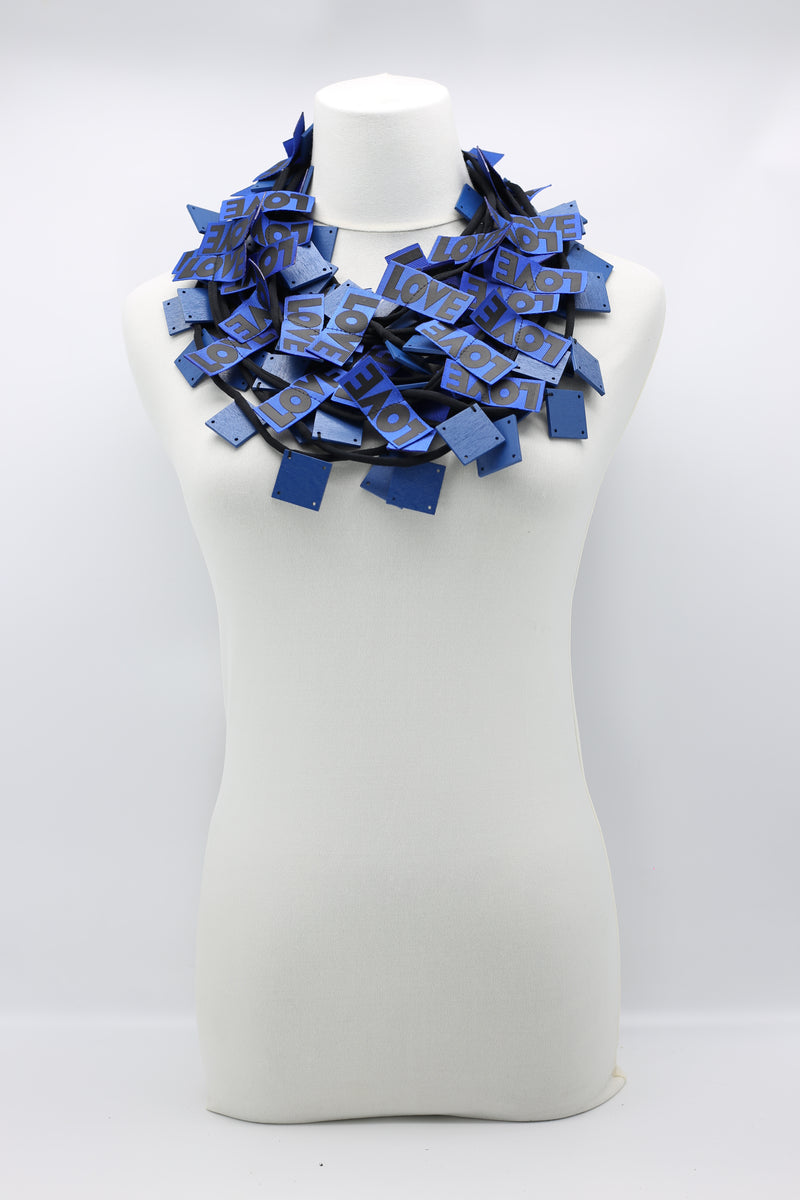 LOVE Ribbon & Squares Necklaces Set - Jianhui London