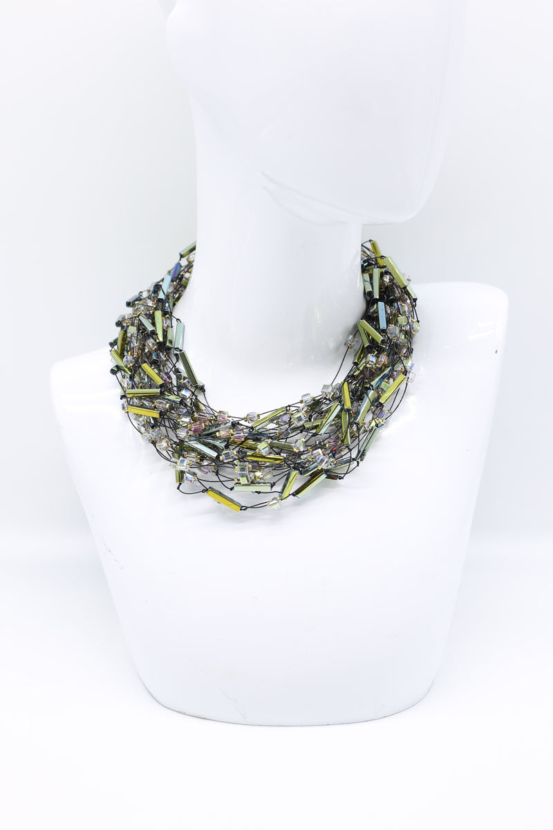 Diana Crystal Tubes & Cubes Necklaces Set - Jianhui London