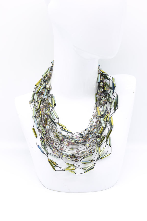 Diana Crystal Tubes & Cubes Necklaces Set - Jianhui London