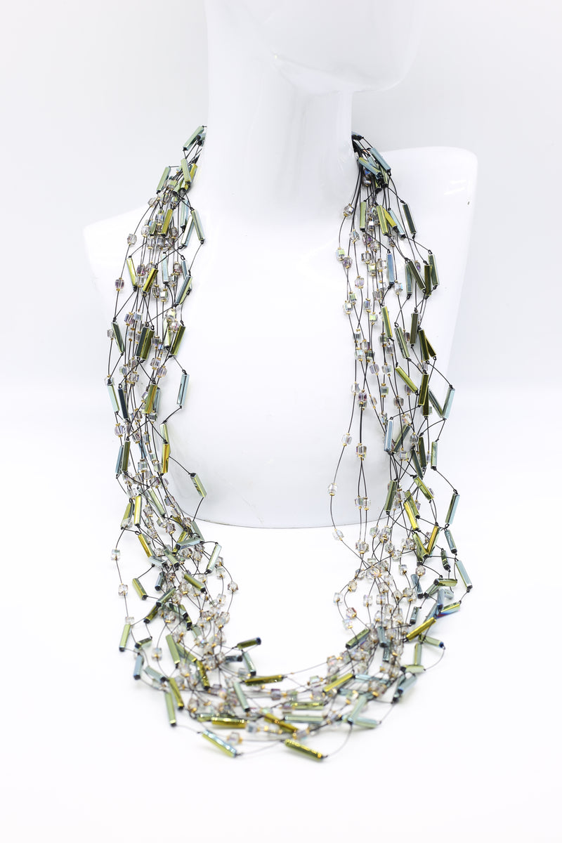 Diana Crystal Tubes & Cubes Necklaces Set - Jianhui London