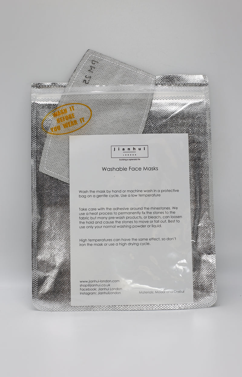 Vote face mask - Black, blue, silver - Jianhui London
