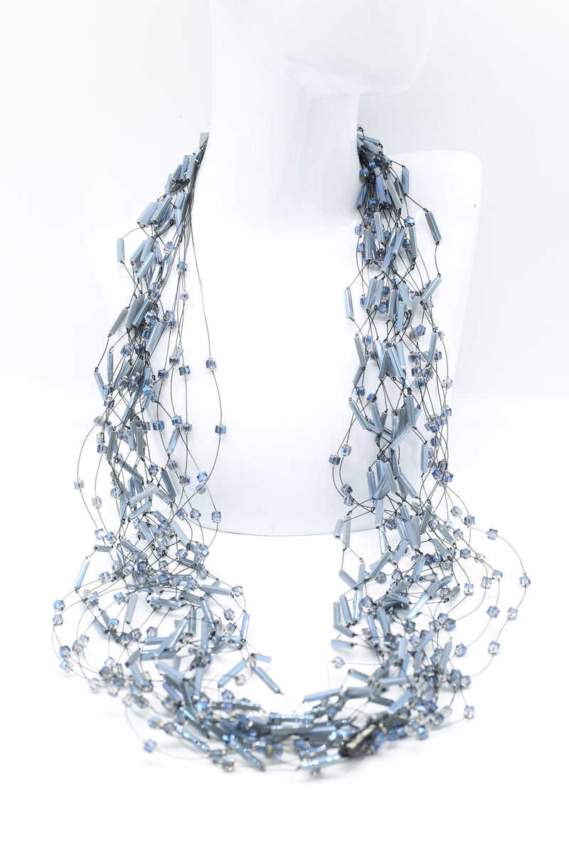 Diana Crystal Tubes & Cubes Necklaces Set - Jianhui London