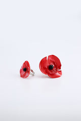 Aqua Poppy/Sunflower Rings - Hand gilded/Hand-painted - Big - Jianhui London